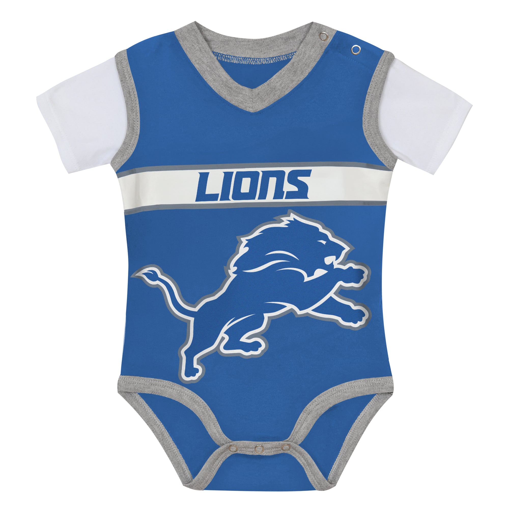 Ensemble body et pantalon deux pièces en jersey bleu/gris chiné Detroit Lions pour bébé Outerstuff